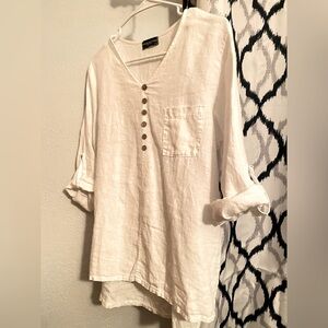 Terzo Millennio white linen blouse